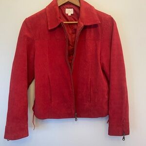 🪩 VINTAGE Cleo Women's Bold Red Suede Leather Jacket | size M